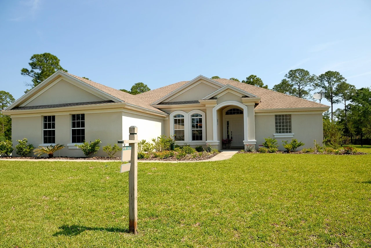 Home with a for-sale sign